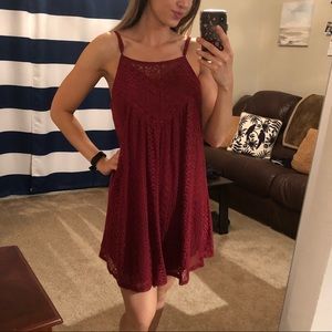 Maroon Lace Dress Sundress
